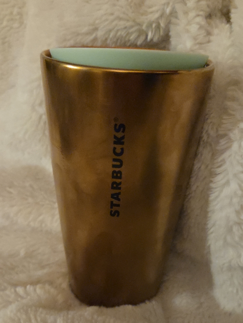 Starbucks Bronze-Tone Mermaid 12 Oz. Ceramic Travel Mug